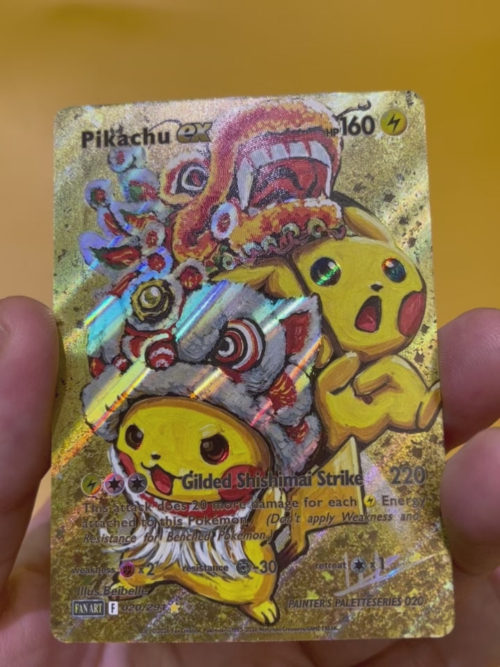 Lion Head Pikachu Hand-drawn--Y353
